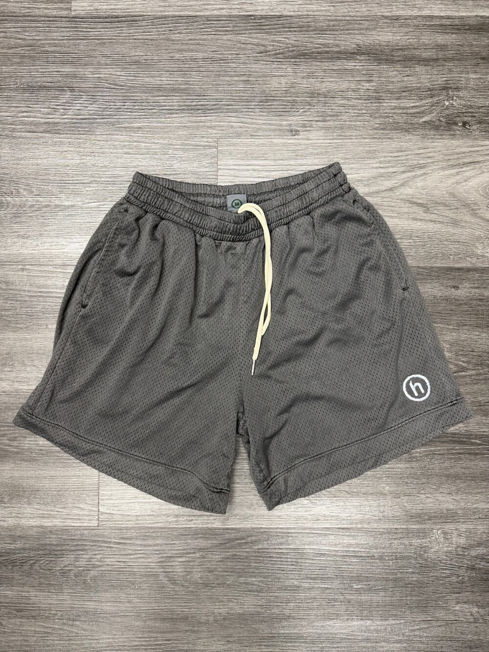 Hidden NY H Logo Mesh Shorts Charcoal M Brand New
